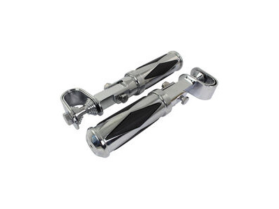 BIKE IT Universal Footpegs Jester Chrome With Diamond Clamp Fit