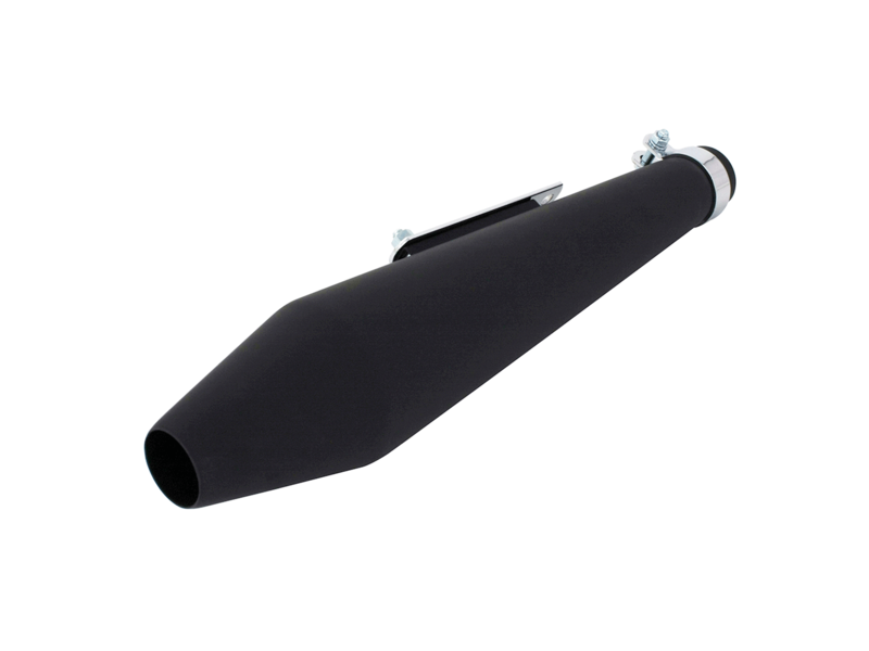 BIKE IT Universal Silencer 19" Cone- Fixed Baffle 38<>45mm Id Bracket Matt Black Inc click to zoom image