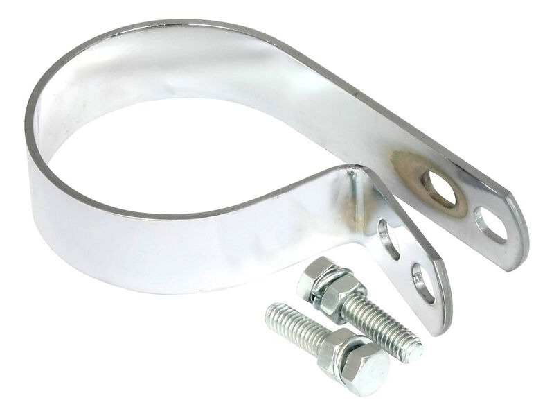 BIKE IT Universal Exhaust Mounting Bracket 2 7/8" Pipe Fitment Offset Angled Hanger click to zoom image