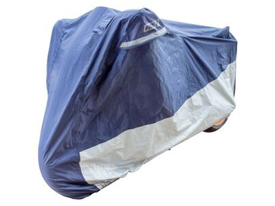 BIKE IT Deluxe Heavy Duty Rain Cover - Blue/Silver - Medium Fits Up To 600cc