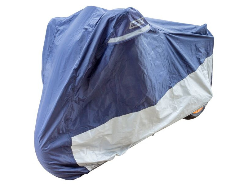 BIKE IT Deluxe Heavy Duty Rain Cover - Blue/Silver - XL Fits Up To 1200cc click to zoom image