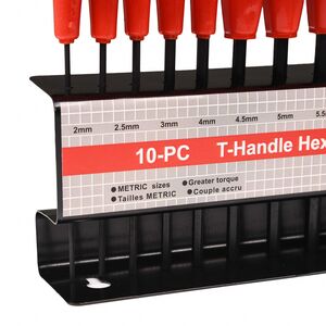 BIKE IT 10pc T-Handle Hexagon Key Sets With Rack click to zoom image