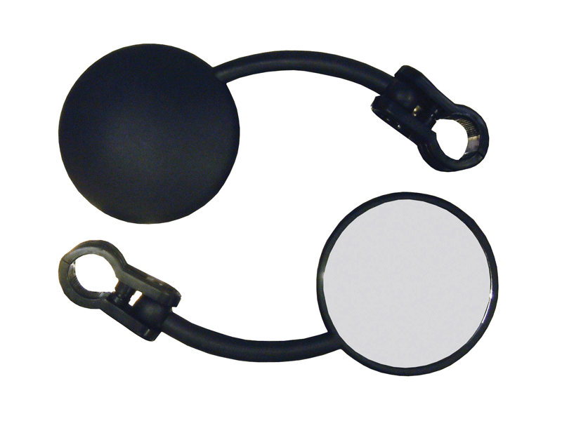 BIKE IT Left Hand Mini Folding Universal Round Mirror With 7/8in Bar Fitting click to zoom image