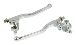 BIKE IT Lever Assembly Universal Long Chrome (With Mirror Boss) Pair 