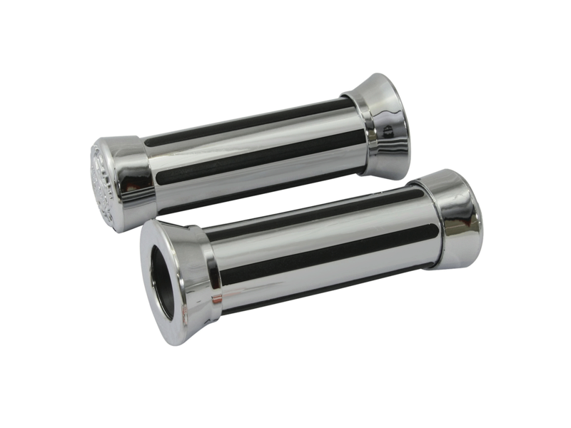 BIKE IT Grips Rail Type With Cap Detail Chrome 22mm click to zoom image