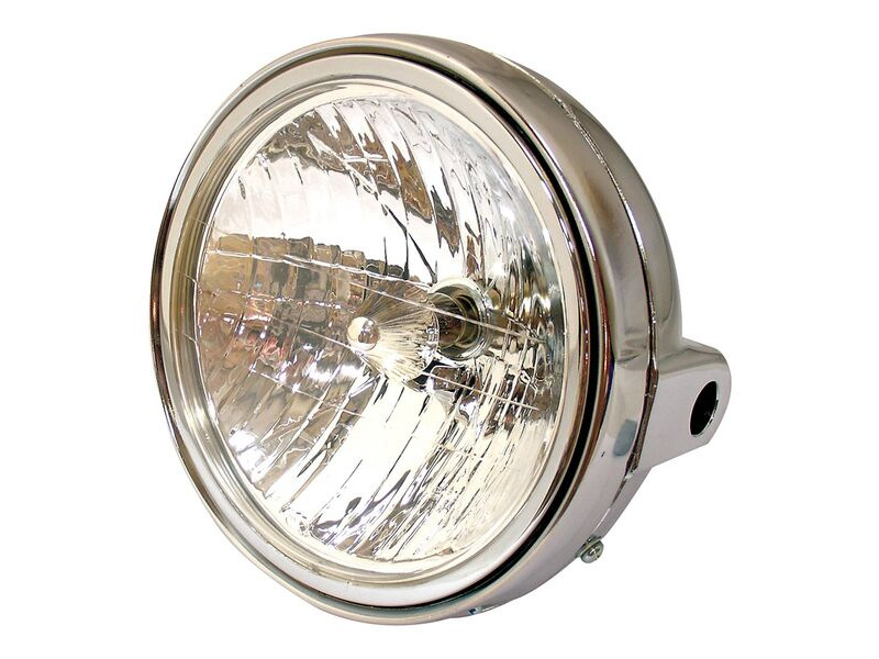 BIKE IT Headlight Universal 7" Round Chrome click to zoom image