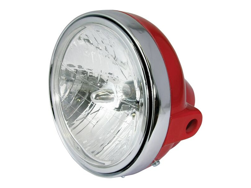 BIKE IT Headlight Universal 7" Round Red With Diamond Eye Lens 12V 35W click to zoom image