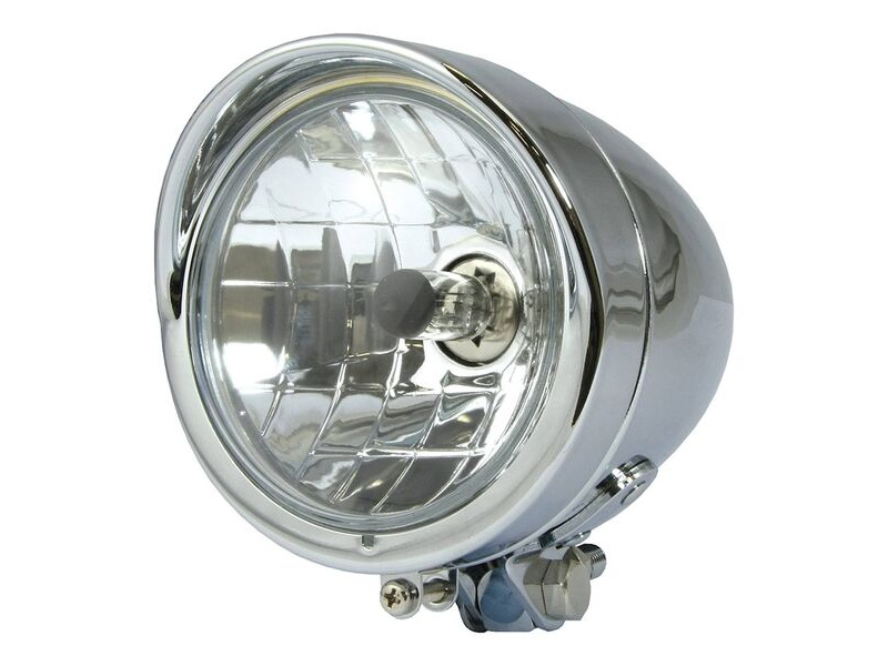 BIKE IT Universal Bullet Chrome Headlight 4½" H4 click to zoom image