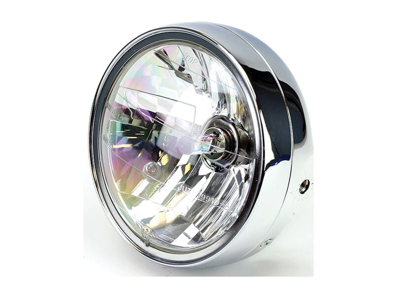 BIKE IT Universal 7" Chrome Headlight E-Marked Right Dip HS1 35/35W click to zoom image