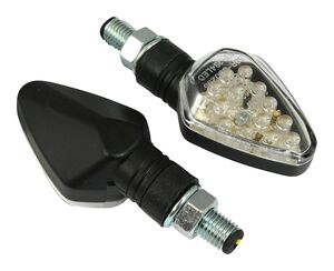 BIKE IT Short Stem LED Diamond Indicators With Black Body And Clear Lens 