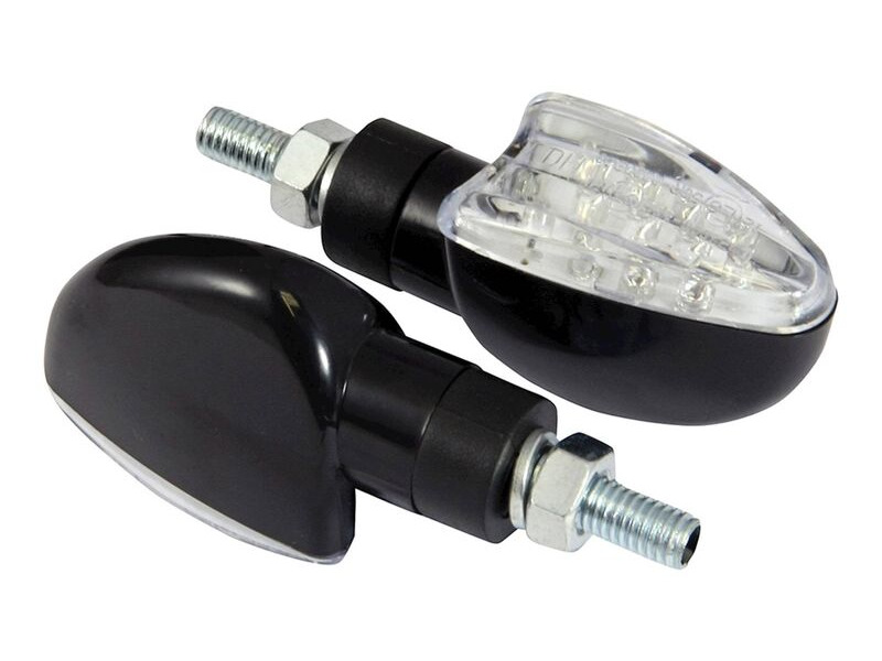 BIKE IT Short Stem LED Spear Indicators With Black Body And Clear Lens click to zoom image