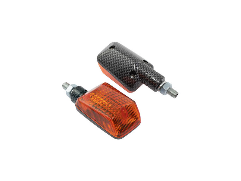 BIKE IT Short Stem Mini Indicators With Carbon Body And Amber Lens click to zoom image