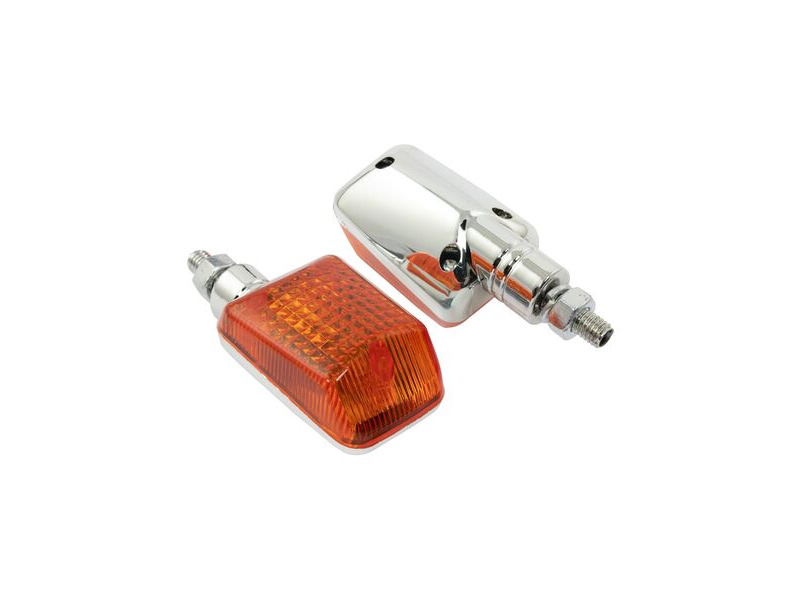 BIKE IT Short Stem Mini Indicators With Chrome Body And Amber Lens click to zoom image