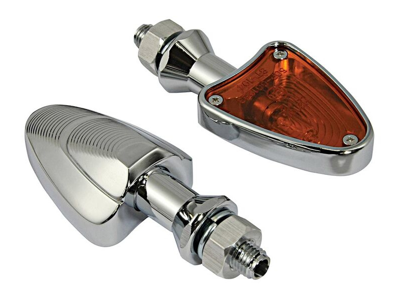 BIKE IT Shark Head Indicators With Alloy Body And Amber Lens click to zoom image