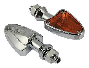 BIKE IT Shark Head Indicators With Alloy Body And Amber Lens 