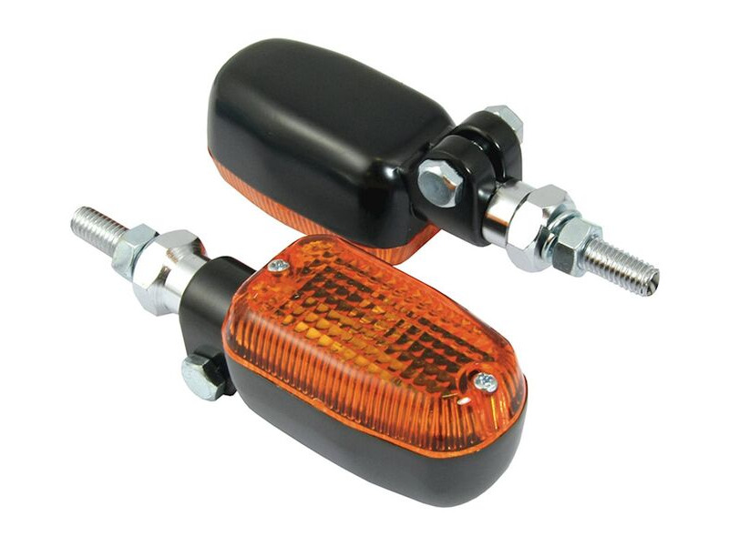 BIKE IT Adjustable Stem Indicators With Black Body And Amber Lens click to zoom image