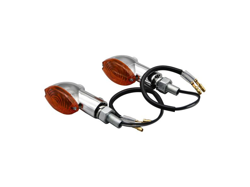 BIKE IT Mini Cat Eye Indicators With Chrome Body And Amber Lens click to zoom image