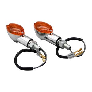 BIKE IT Mini Cat Eye Indicators With Chrome Body And Amber Lens click to zoom image