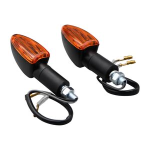 BIKE IT Long Stem Mini Spear Indicators With Black Body And Amber Lens click to zoom image