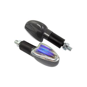 BIKE IT Long Stem Mini Spear Indicators With Carbon Look Body And Iridium Lens 