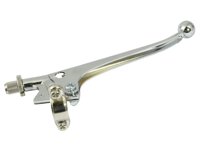 BIKE IT Brake Lever Assembly Universal British With Cable Adjuster Chrome click to zoom image