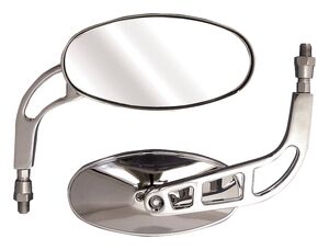 BIKE IT Phantom Universal Oval Chrome Mirrors With 10mm Thread 