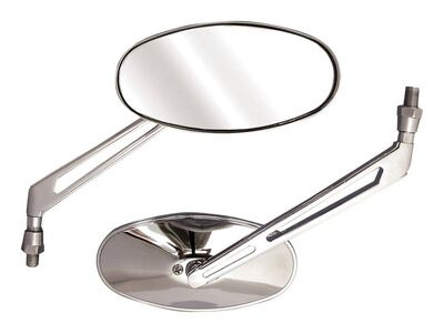BIKE IT Shift Universal Oval Chrome Mirrors With 10mm Thread