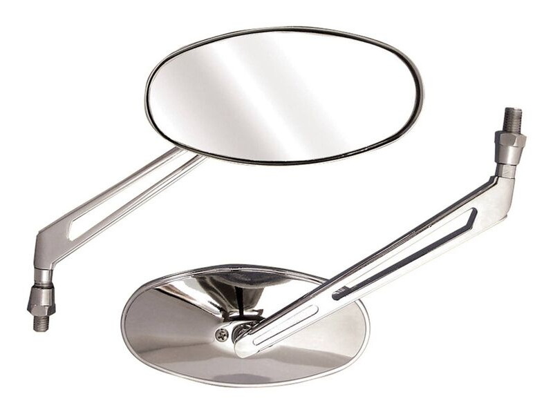 BIKE IT Shift Universal Oval Chrome Mirrors With 10mm Thread click to zoom image