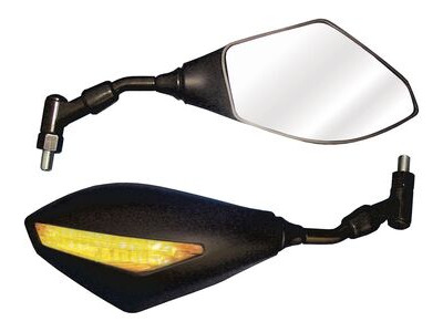 BIKE IT Trojan Universal Bar Mounted Mirrors With Built In LED Indicators