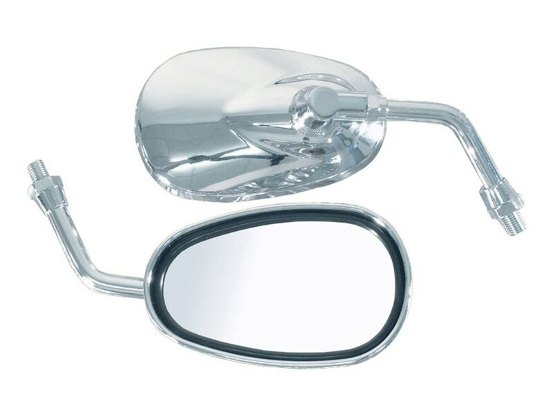 BIKE IT Mini Chrome XV Type Universal Mirrors With 10mm Thread click to zoom image