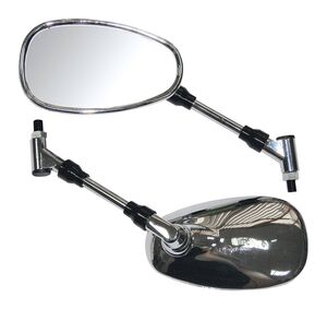 BIKE IT Pair Of Oval Chrome Yamaha Mirrors - #Y009 