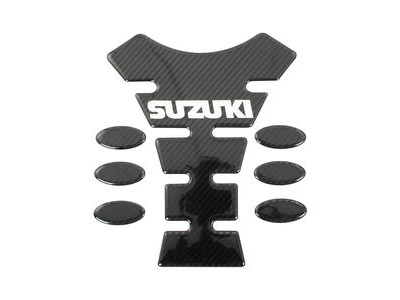 BIKE IT Carbon Effect Logo Spine Tank Pad - Suzuki