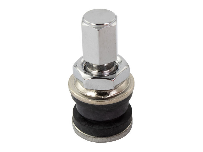 BIKE IT 10mm Chrome Plated T/L Metal Tyre Valve click to zoom image