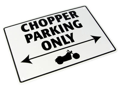 BIKE IT Aluminium Parking Sign - Chopper Parking Only