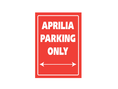 BIKE IT Aluminium Parking Sign - Aprilia Parking Only