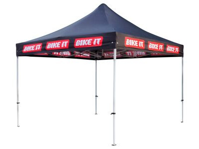 BIKE IT Easy-Up Canopy 3m x 3m With Steel Frame And Carry Bag Black