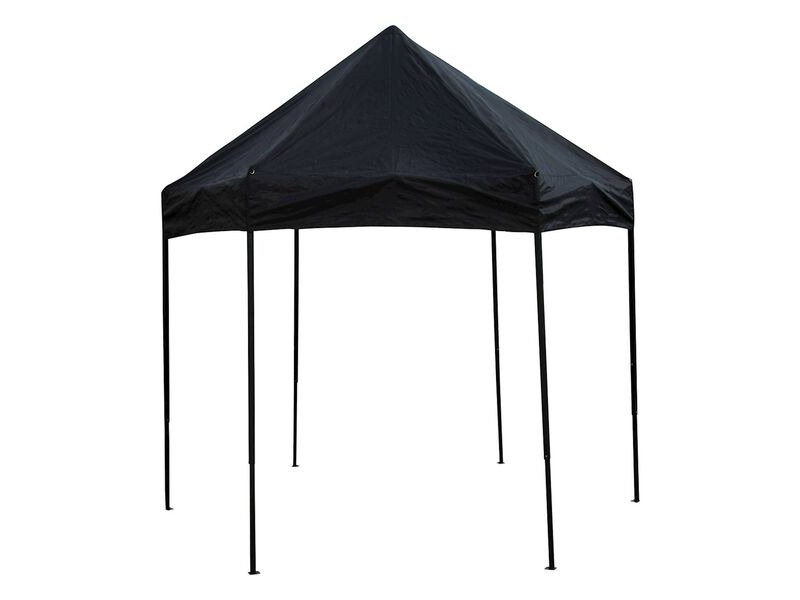 BIKE IT Quick-Up 3m Diameter Hexagon Gazebo With Steel Frame Without Walls Black click to zoom image