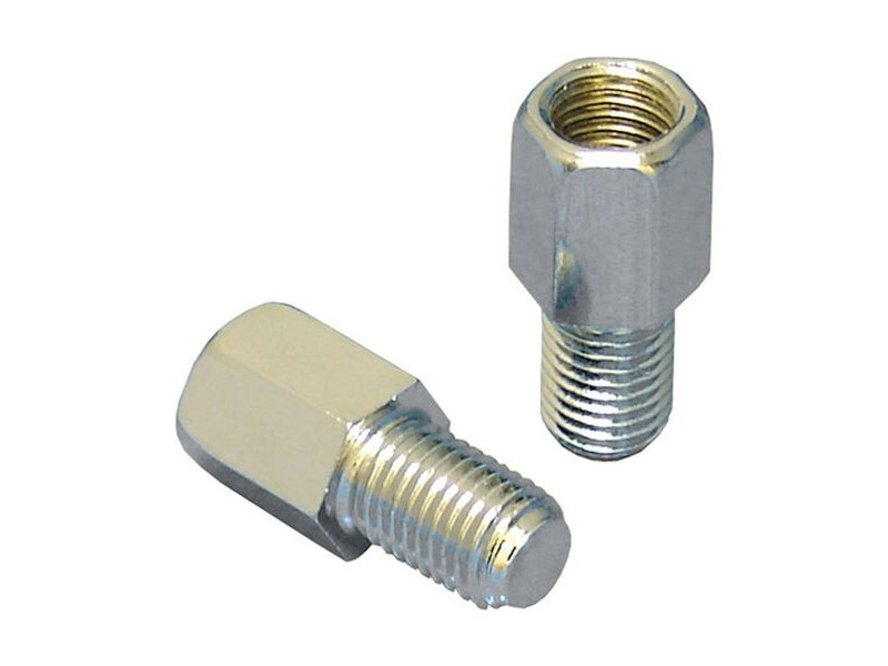 BIKE IT Chrome Mirror Adaptor To Convert Standard 10mm Thread To Reverse Thread click to zoom image