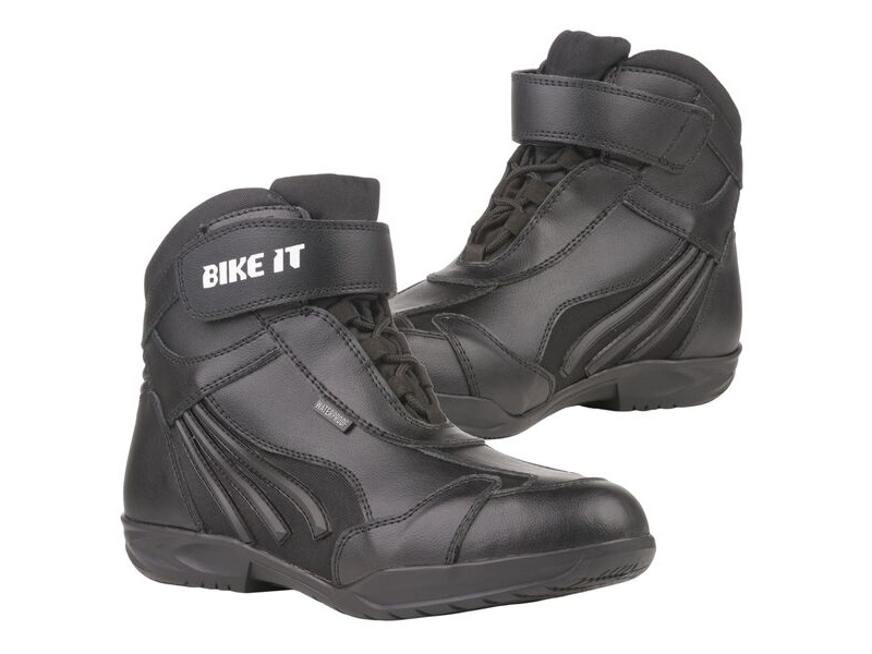 BIKE IT 'Perun' Low-Cut Black Waterproof Motorcycle Boot click to zoom image