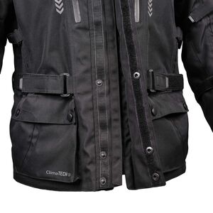 BIKE IT 'Triple Black' Waterproof Adventure Motorcycle Jacket click to zoom image