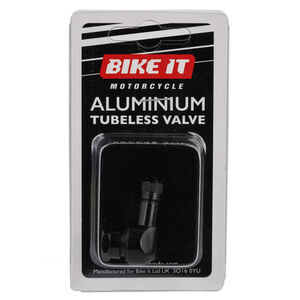 BIKE IT Aluminium 90deg. Tubeless Valve 11.3mm (Black - 1 Piece) click to zoom image