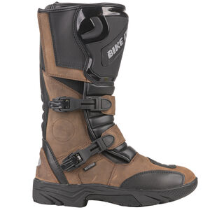 BIKE IT 'Triple-Black' Motorcycle Adventure Boots (Brown) click to zoom image