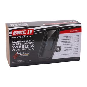 BIKE IT Pro2 Wireless Phone Charger Waterproof with USB-C click to zoom image