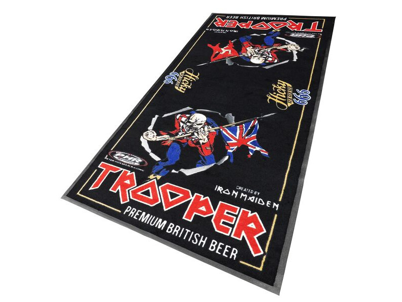 BIKE IT LTD Edition Iron Maiden Trooper Motorcycle Garage Mat Expert Rubber Backed 240 x 103cm click to zoom image