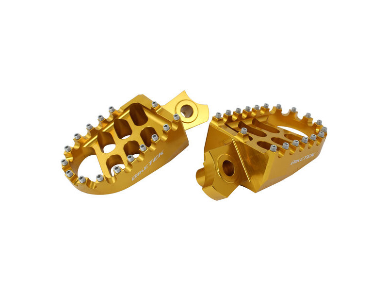 BIKETEK MX Forged Wide Platform Footpegs Suzuki Gold #55GD click to zoom image