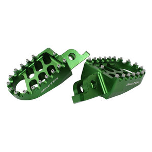 BIKETEK MX Forged Wide Platform Footpegs Kawasaki Green #66GN 