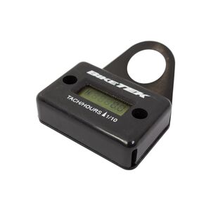 BIKETEK Engine Hour Meter / Tacho Black With Bracket 