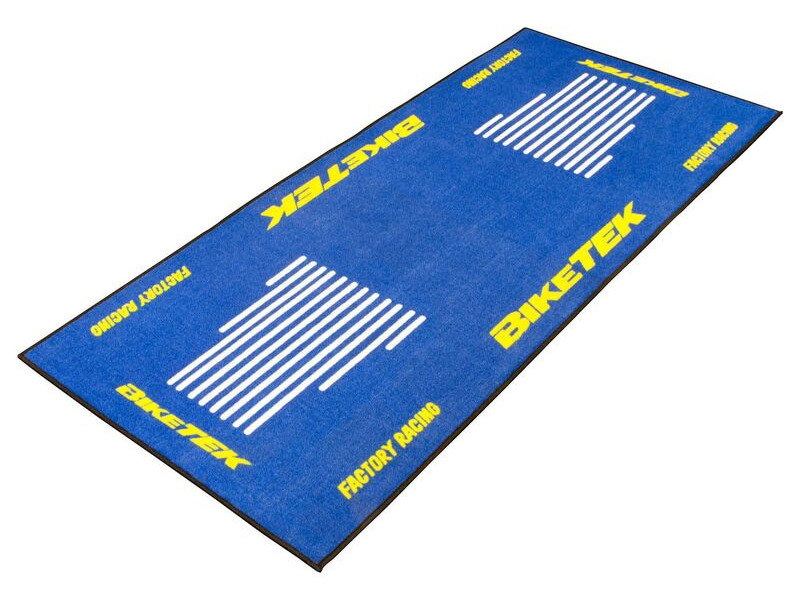 BIKETEK Series 3 Blue White Yellow Garage Mat 190 X 80cm click to zoom image