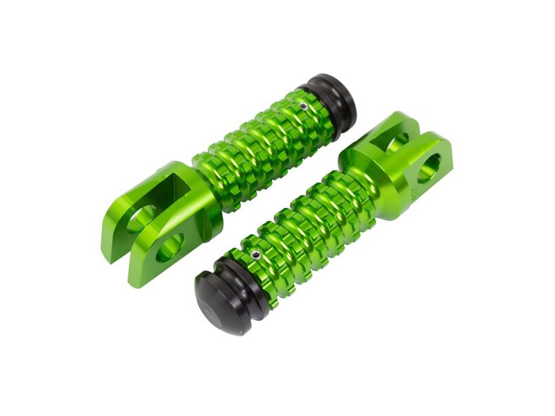 BIKETEK Ally Footpegs With Slider (Pair) Kawasaki Front Green KW11F click to zoom image