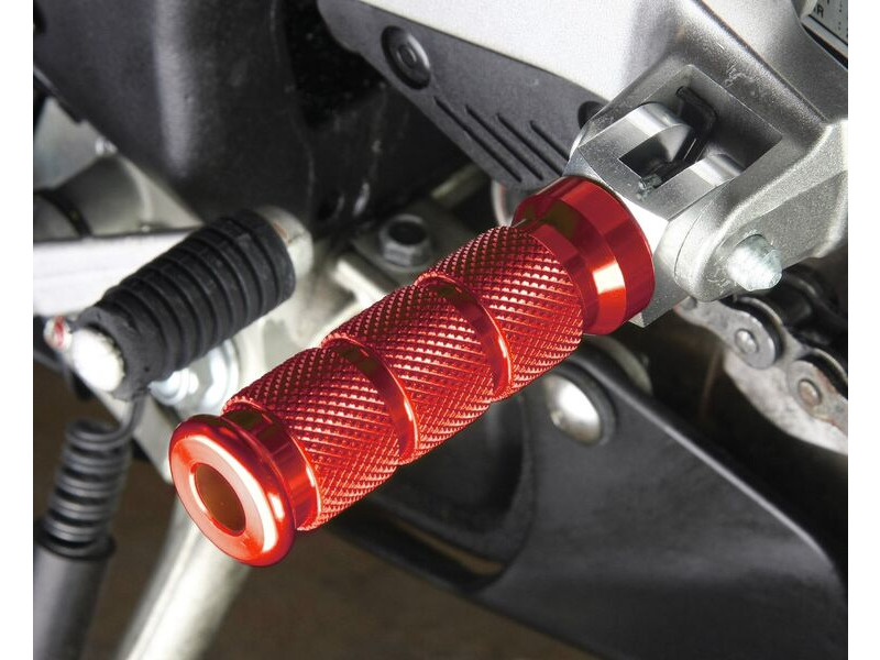 BIKETEK Alloy Round Sports Footpegs Ducati Rider Red click to zoom image